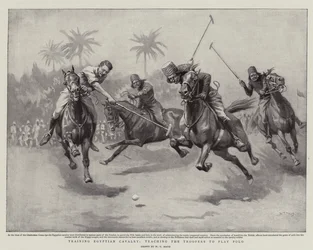 Ausbildung der ägyptischen Kavallerie, den Soldaten Polo beibringen